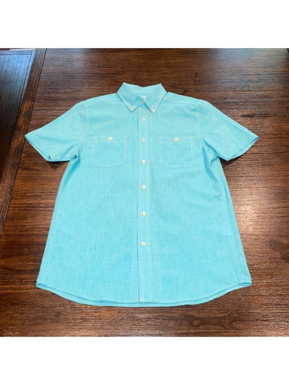 Southern Tide Performance Shirt Men's Small Button Down Heathered Aqua Blue